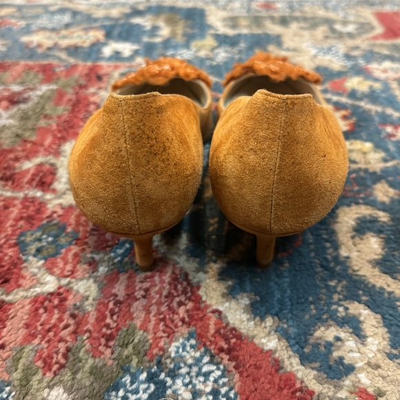 Oscar de la Renta rust orange heels size 7.5 - Picture 7 of 8